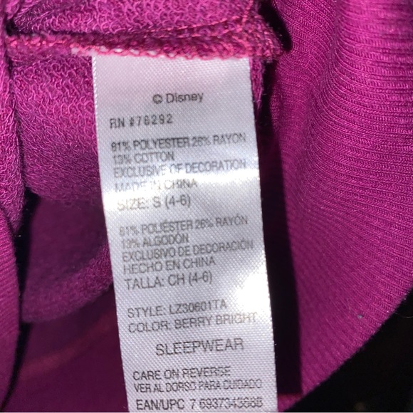 Disney Princess Cropped Oversized Sweatshirt Magenta Pink Prep SIZE SMALL - Picture 3 of 5